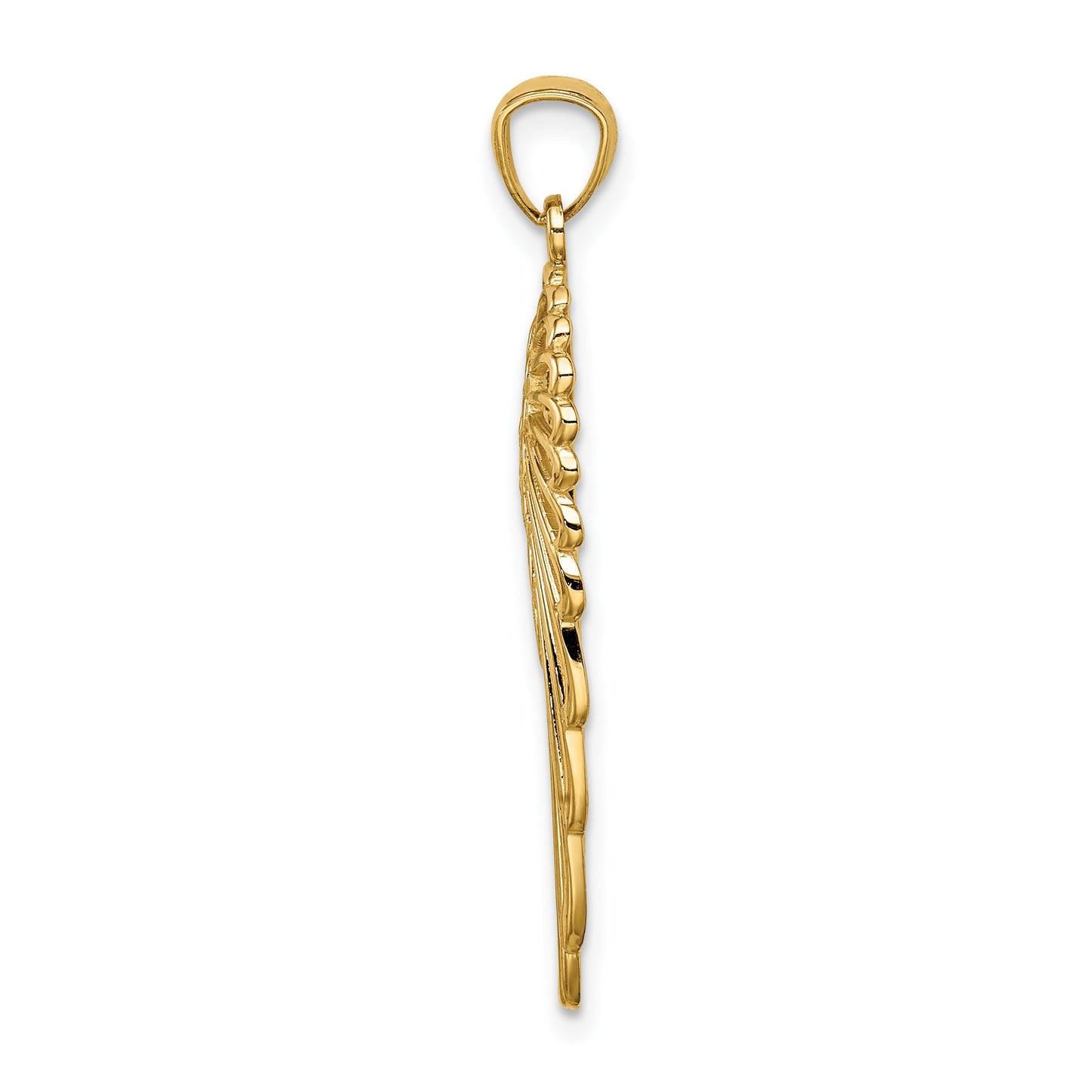14K Cut-out Angel Wing Pendant