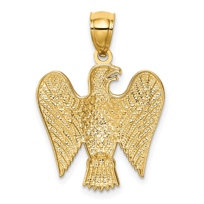 14K and White Rhodium Eagle Pendant