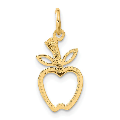 14k Diamond-cut Apple Charm