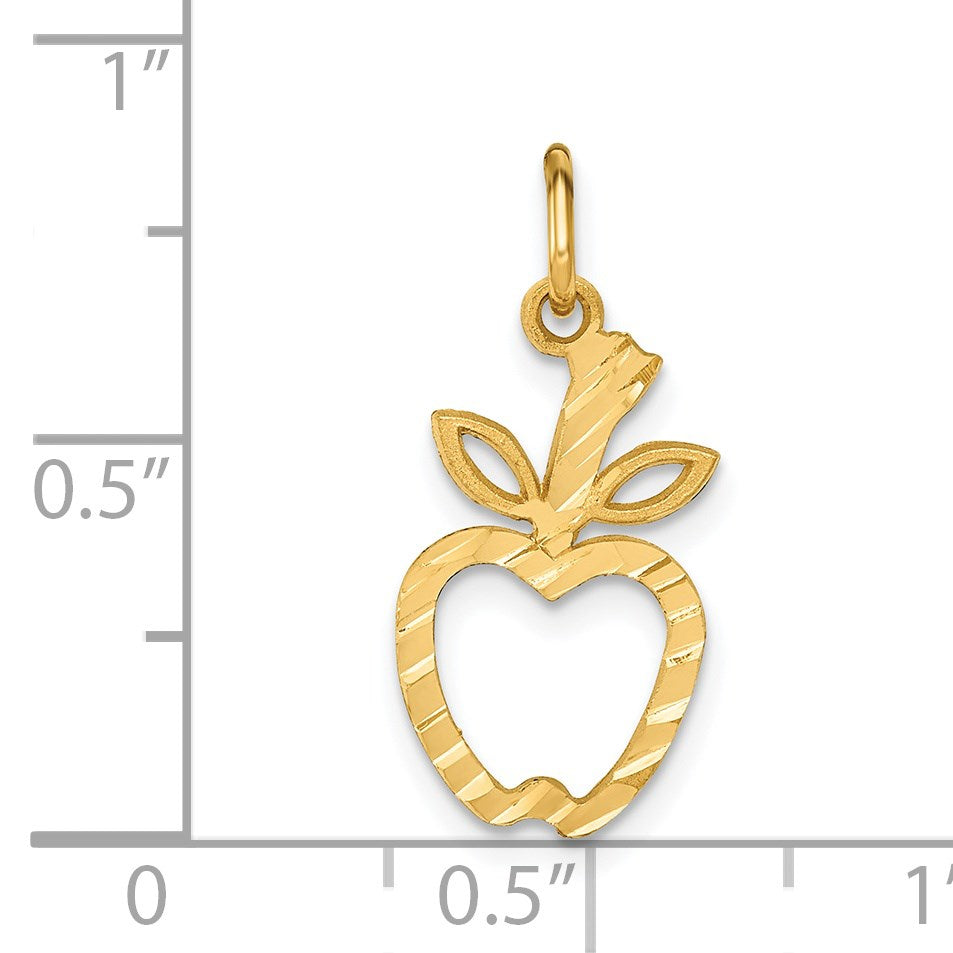 14k Diamond-cut Apple Charm