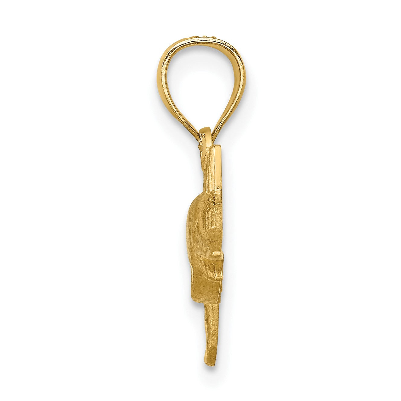 14K Satin Diamond-cut Marlin Pendant