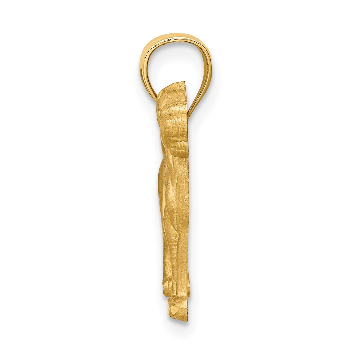 14K Satin Diamond-cut Boxer Dog Pendant