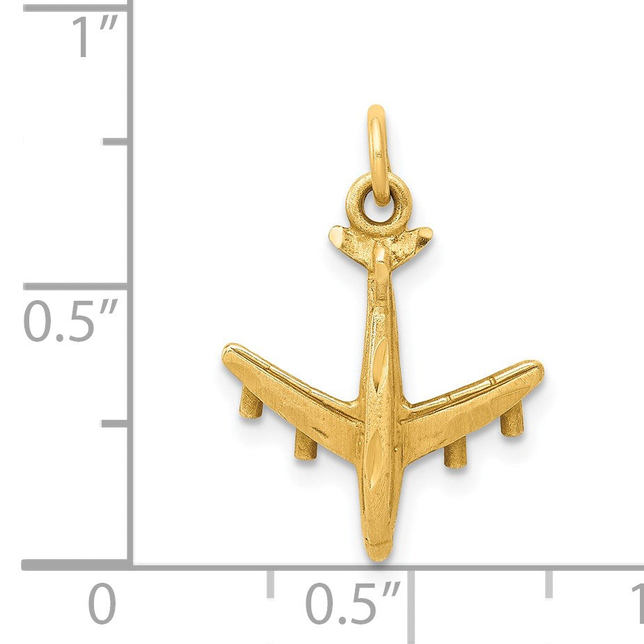 14k 3-D Airplane Charm