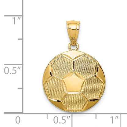 14K Domed Soccer Ball Pendant