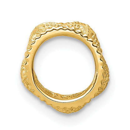 14K Polished Starfish Barrel Slide