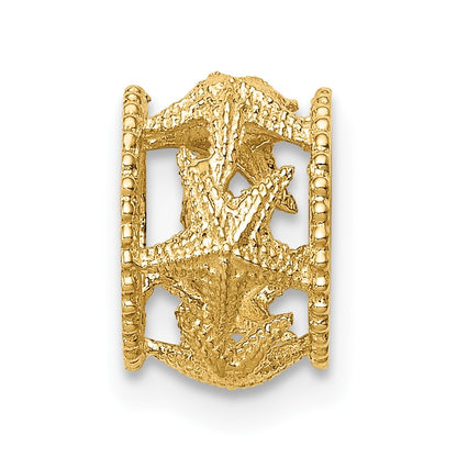 14K Polished Starfish Barrel Slide