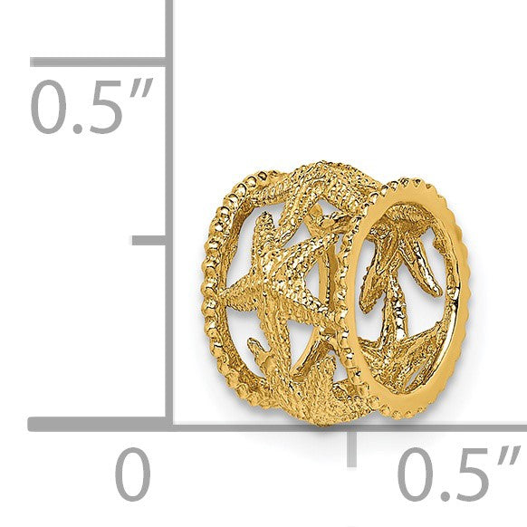 14K Polished Starfish Barrel Slide