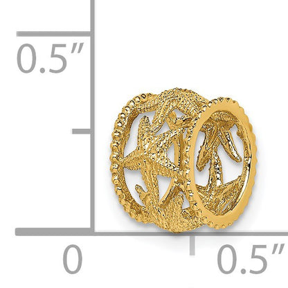 14K Polished Starfish Barrel Slide