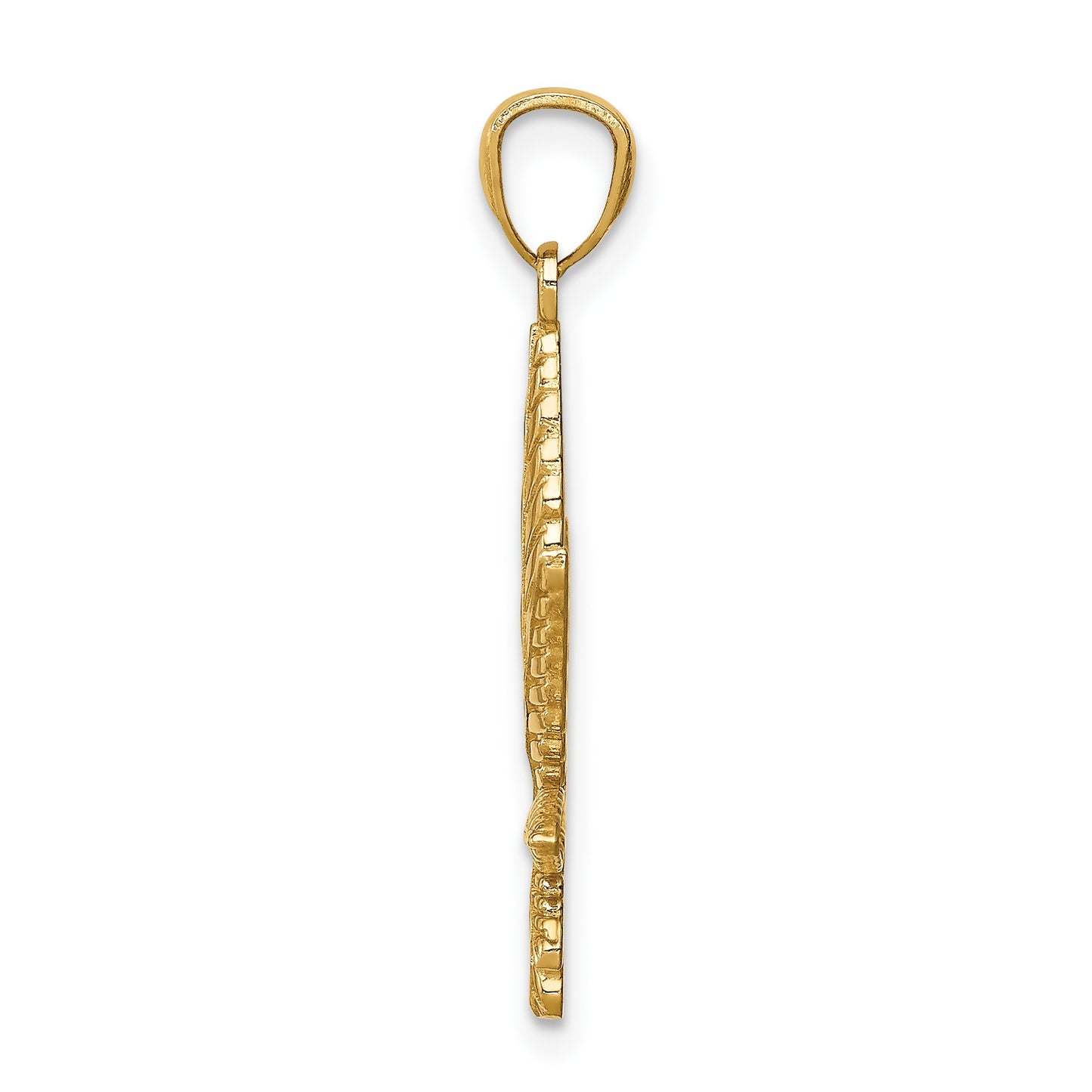 14K Leaf Pendant