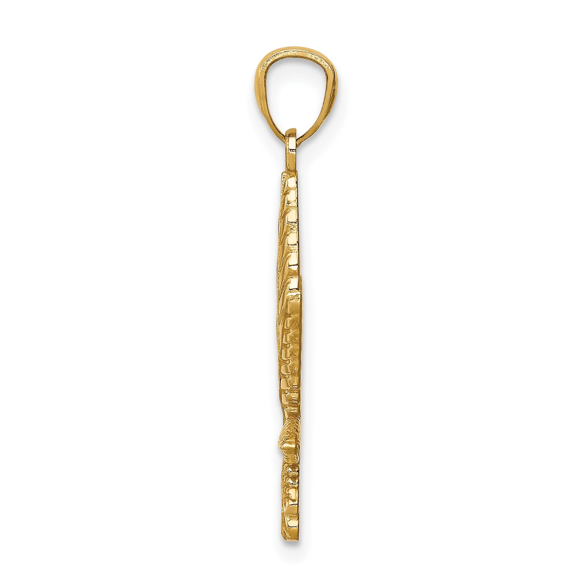 14K Leaf Pendant