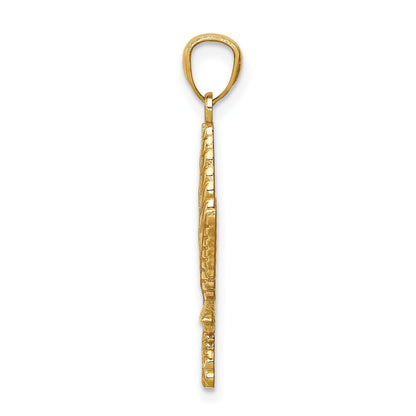14K Leaf Pendant