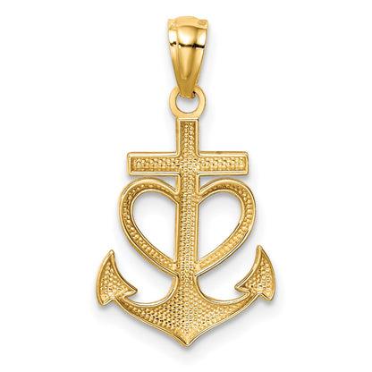14K Anchor with Heart Pendant