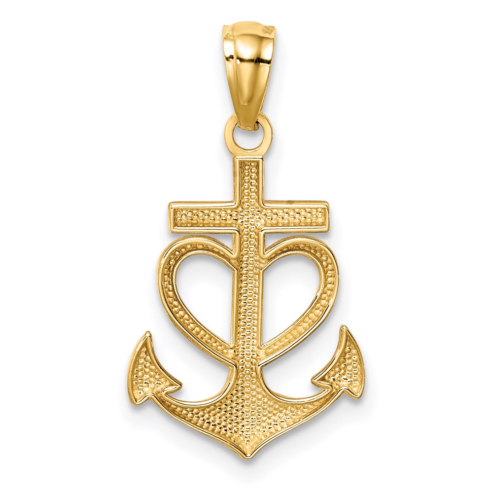 14K Anchor with Heart Pendant