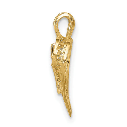 14K Diamond-cut Heart with Cross Chain Slide