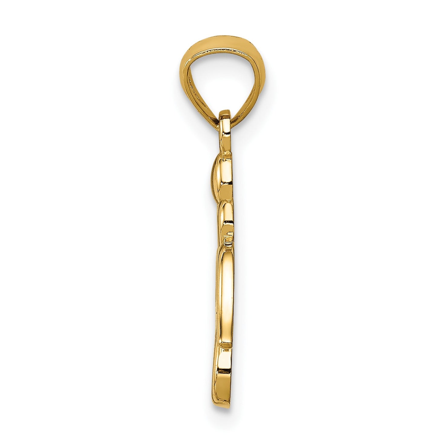 14K Cut-out Angel Pendant