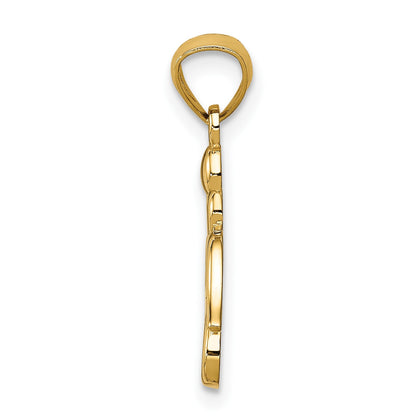 14K Cut-out Angel Pendant