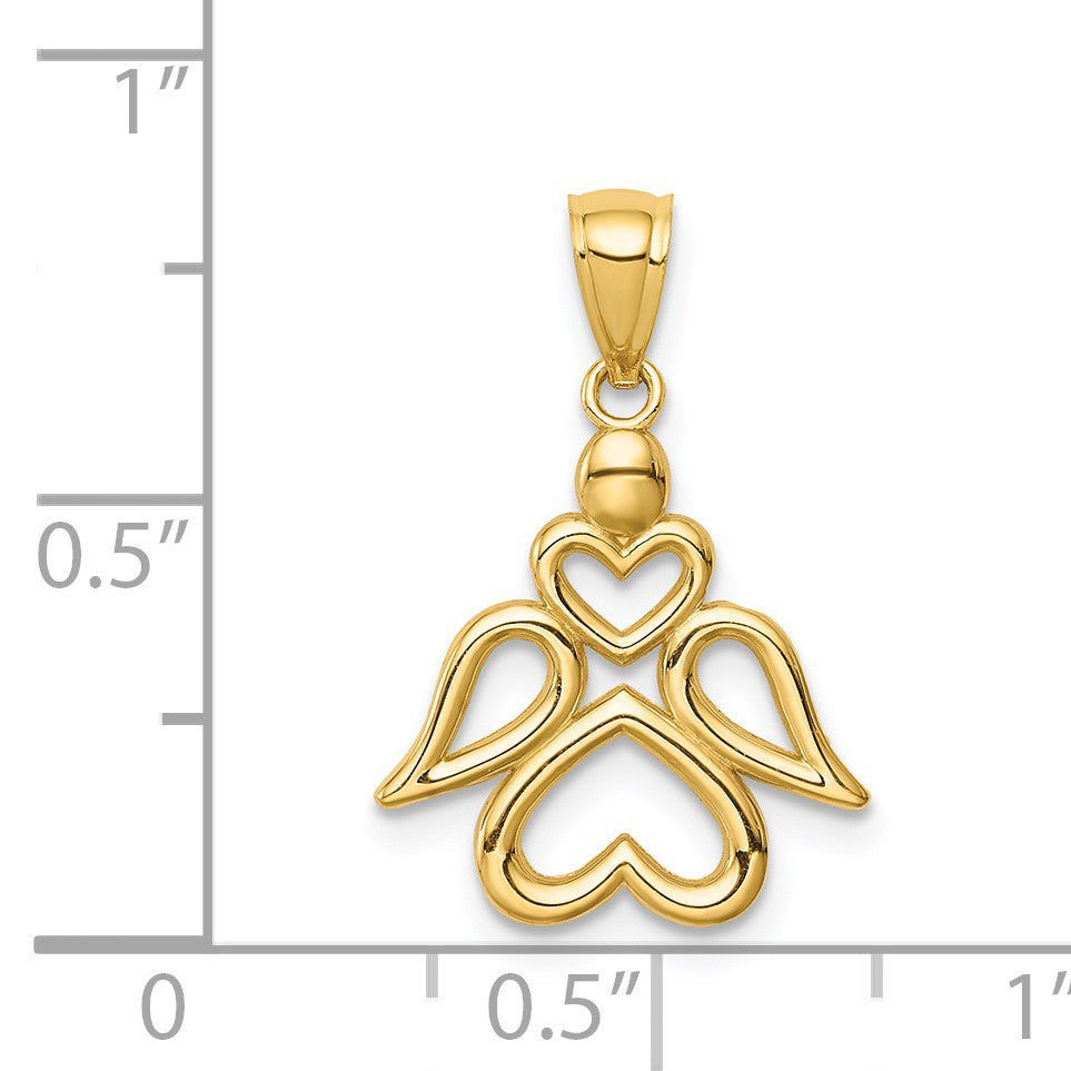 14K Cut-out Angel Pendant