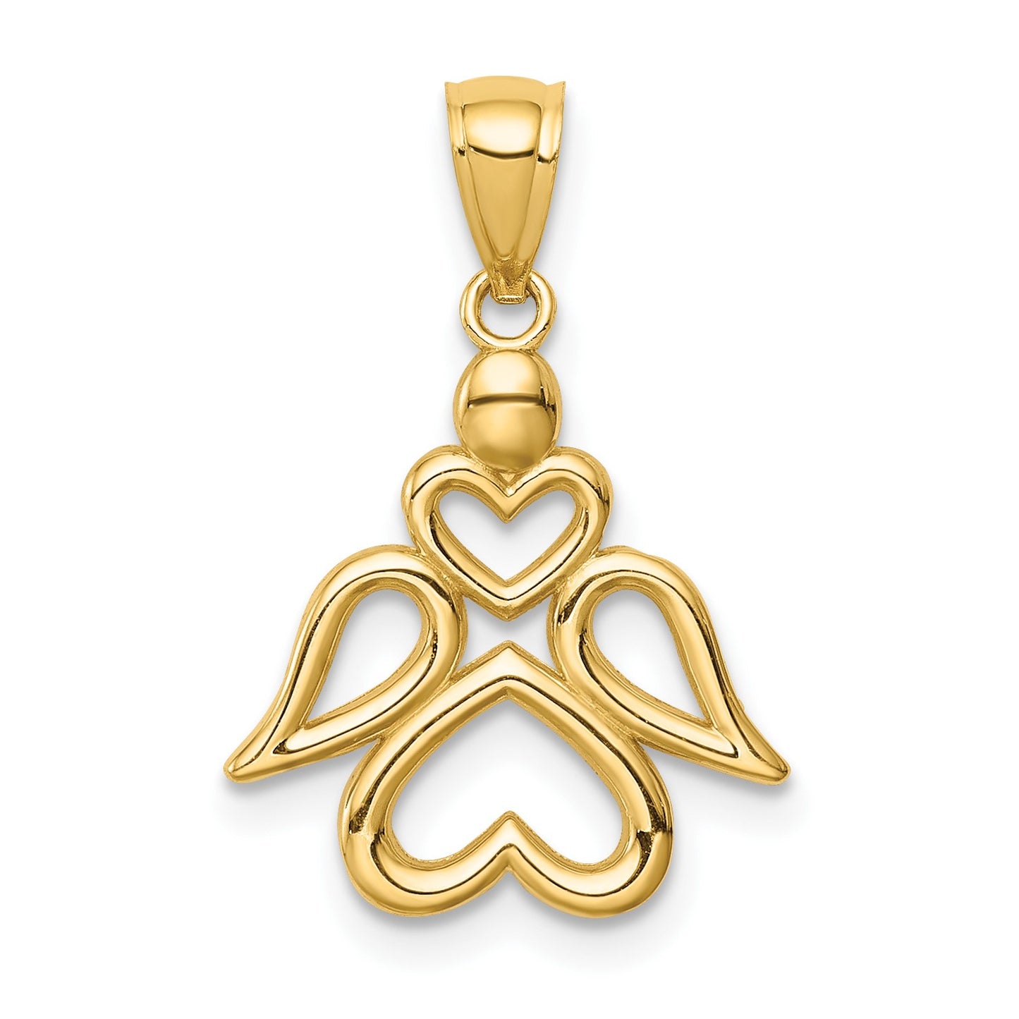 14K Cut-out Angel Pendant