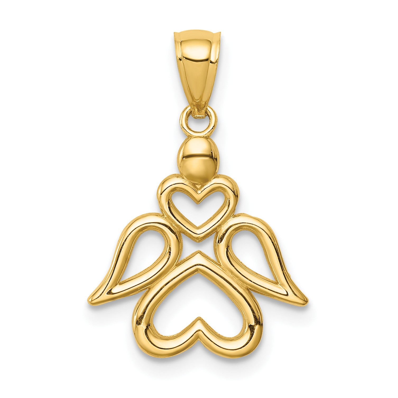 14K Cut-out Angel Pendant
