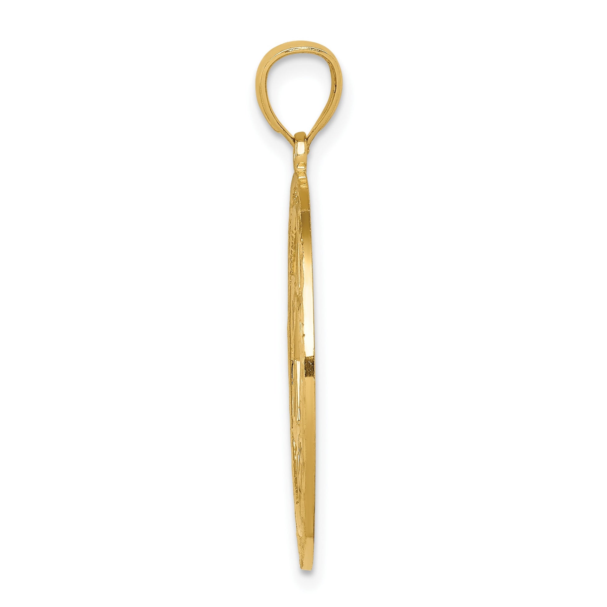 14K Star of David Round Pendant