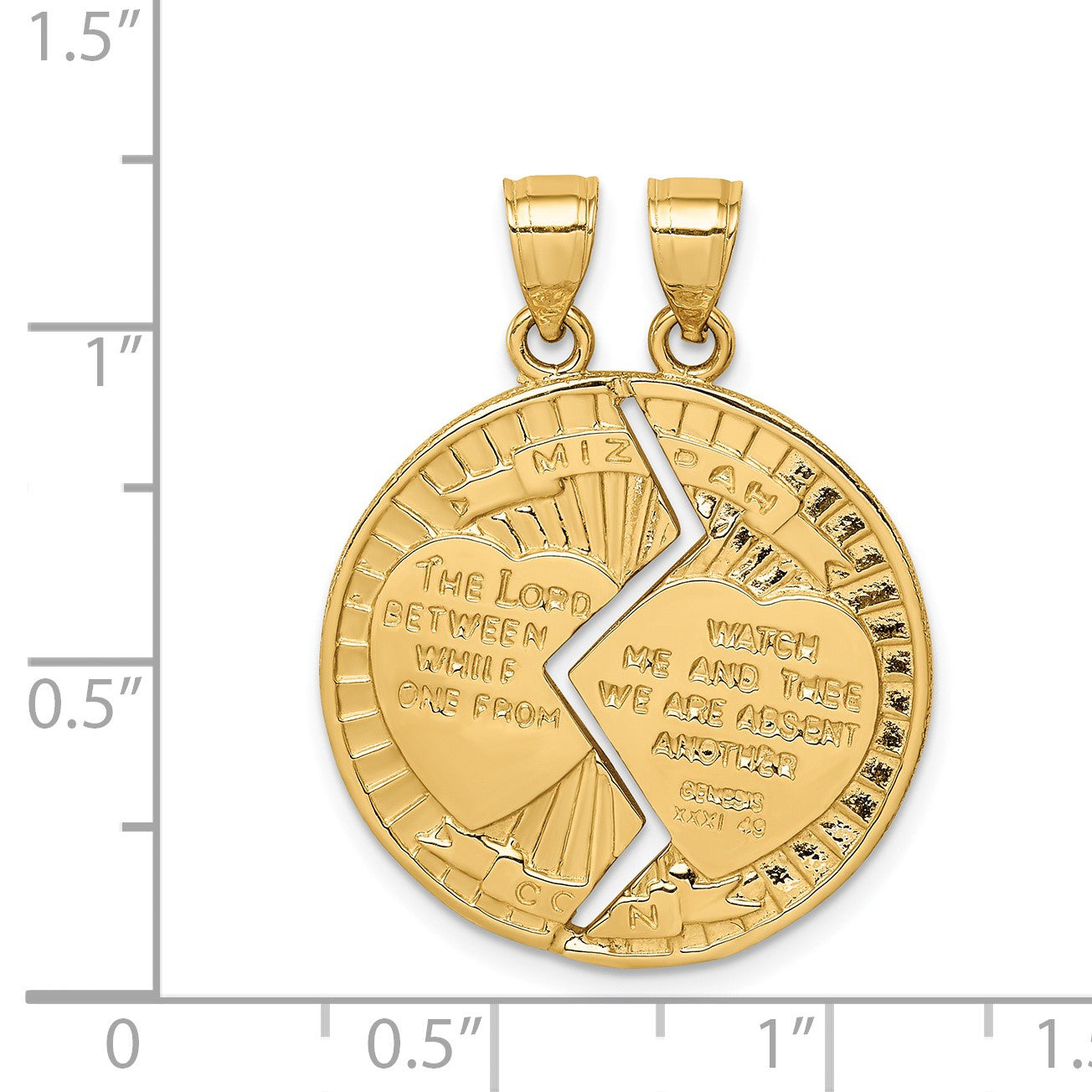 14K 2-Piece Break-apart MIZPAH Pendant