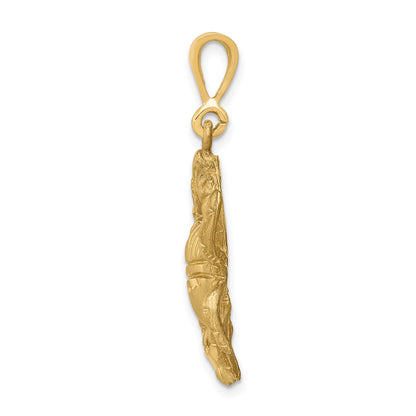 14k Satin Diamond-cut Cancer Zodiac Charm