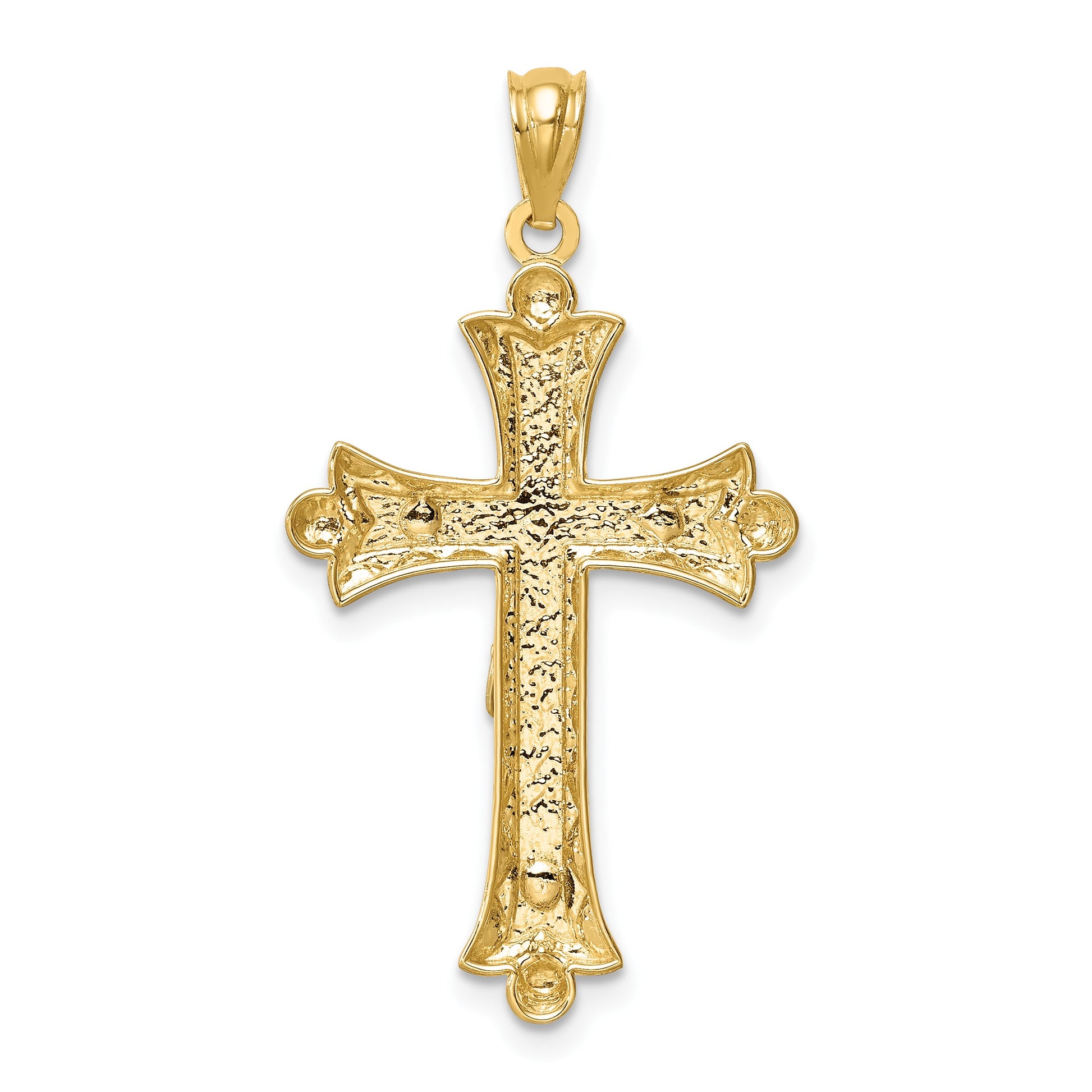 14K Two-Tone Florentine Crucifix Pendant