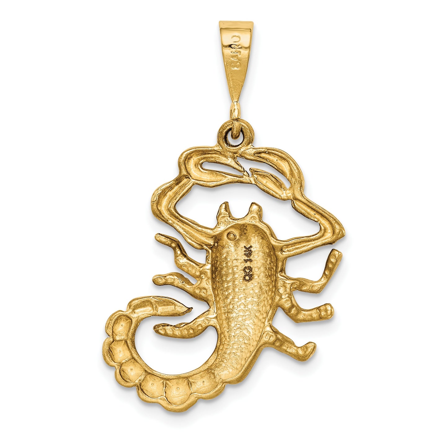 14k Satin Diamond-cut Scorpio Zodiac Charm