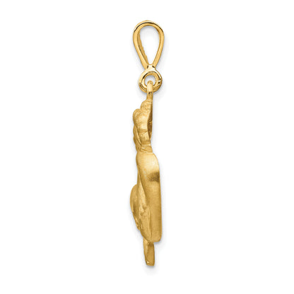 14k Satin Diamond-cut Capricorn Zodiac Charm