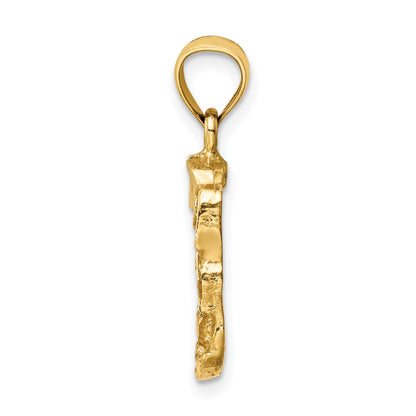 14K Diamond-cut Nugget Pendant
