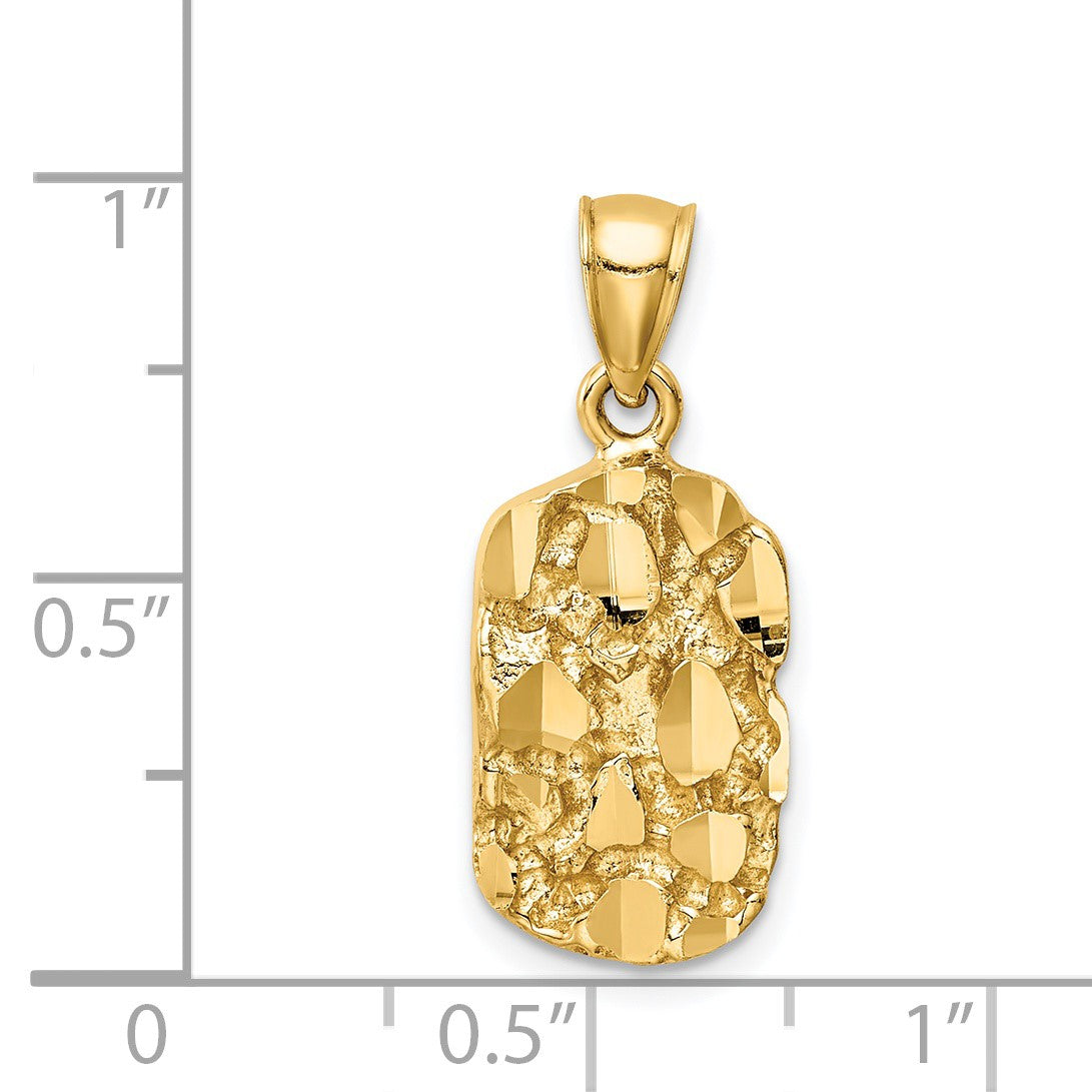 14K Diamond-cut Nugget Pendant