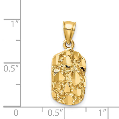 14K Diamond-cut Nugget Pendant