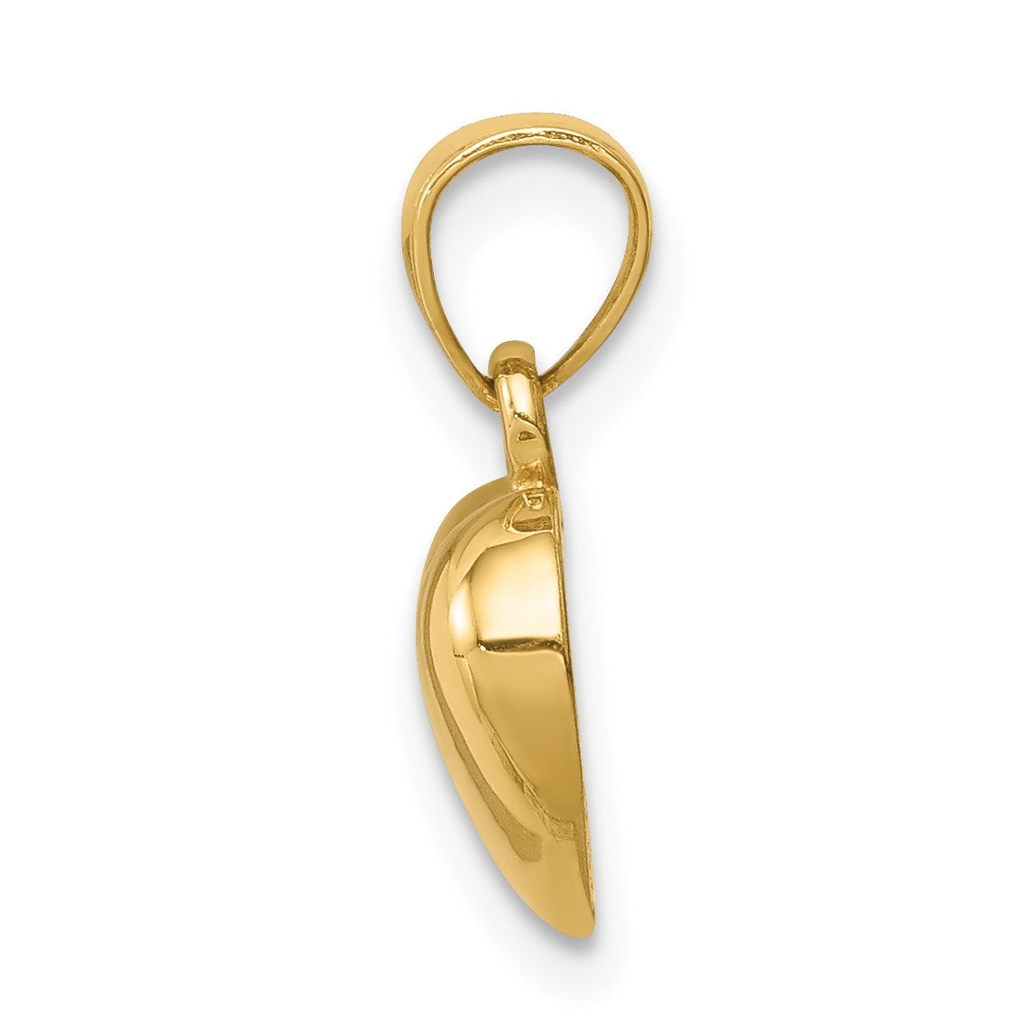 14K Polished Concave Back Heart Pendant