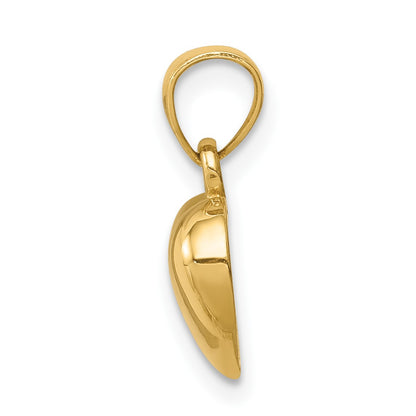 14K Polished Concave Back Heart Pendant