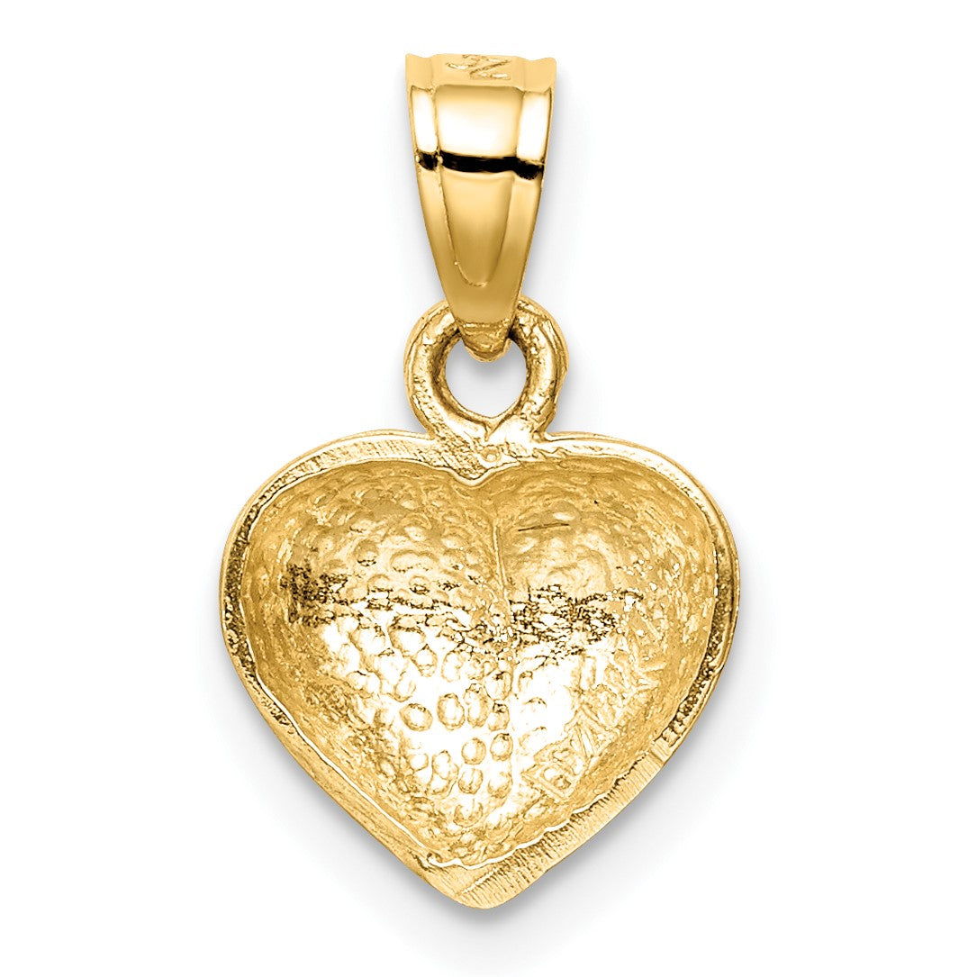 14K Polished Concave Back Heart Pendant