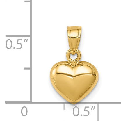 14K Polished Concave Back Heart Pendant