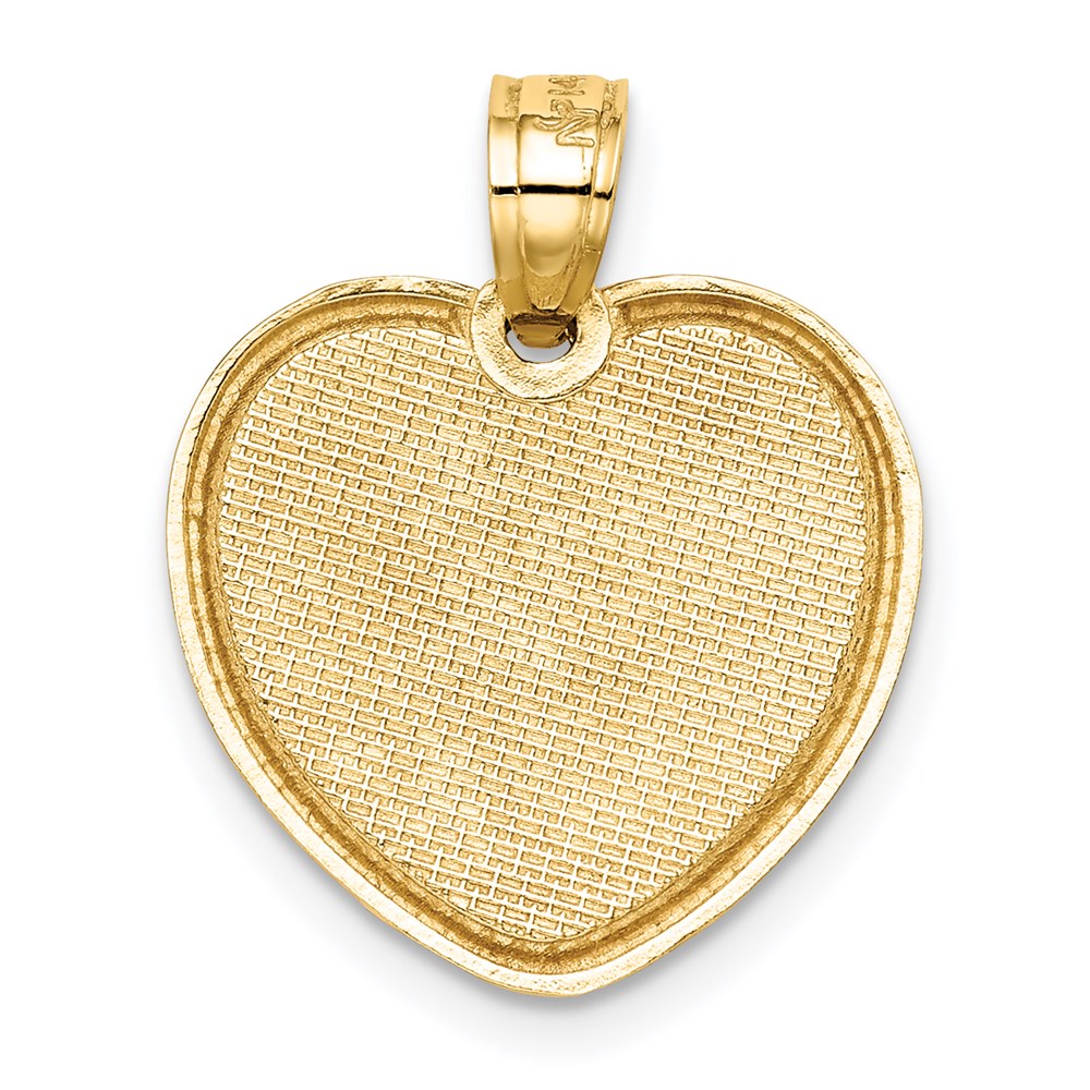 14K w/Rose Plating I Love You in Heart Pendant