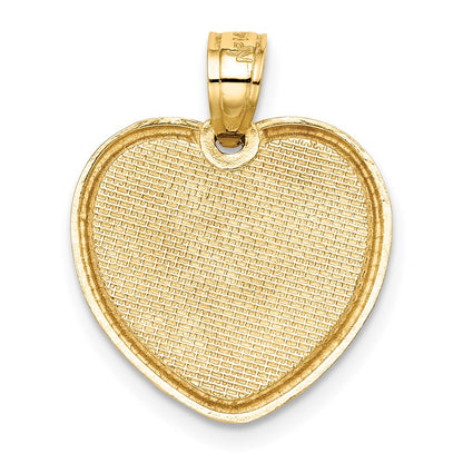 14K w/Rose Plating I Love You in Heart Pendant