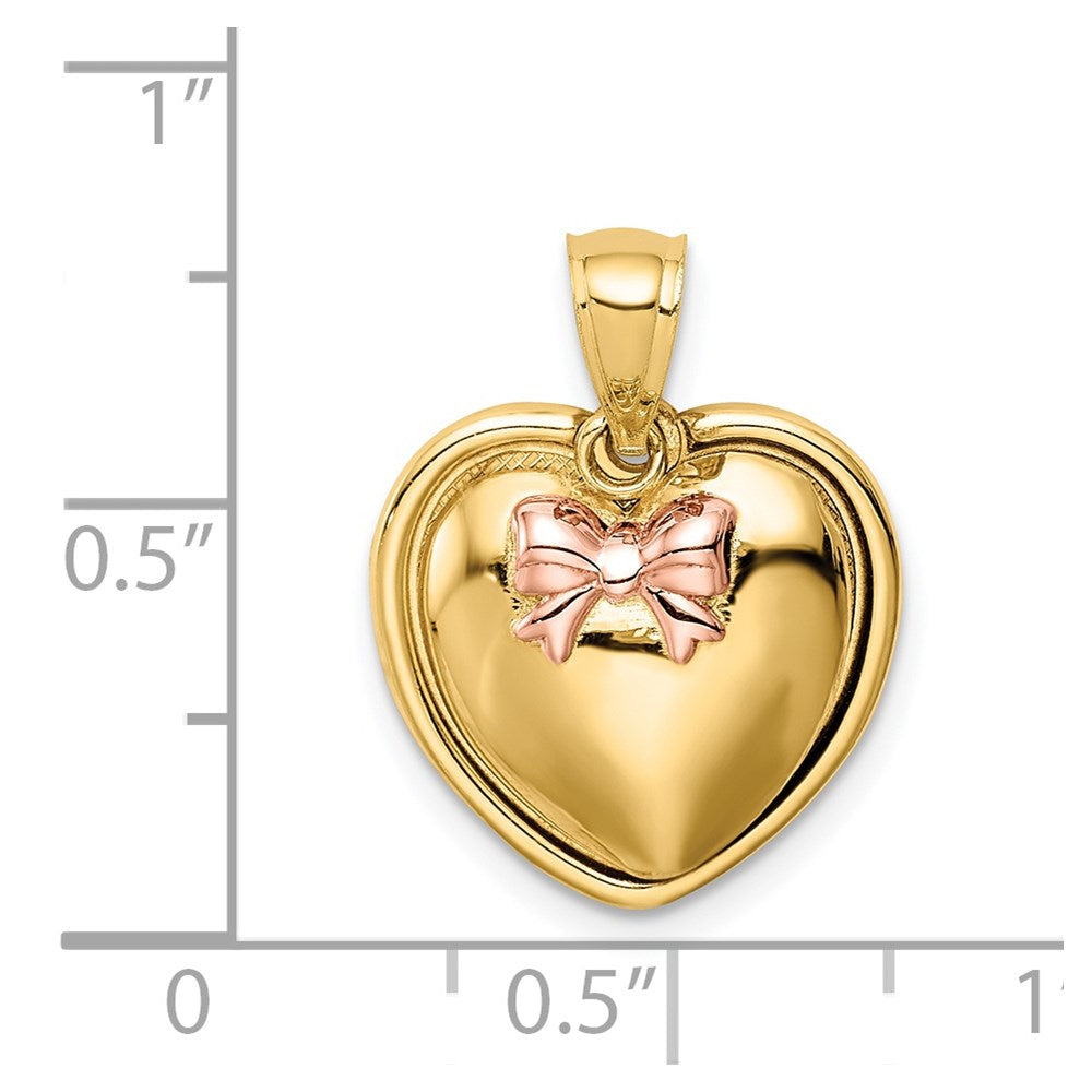 14K w/Rose Plating I Love You in Heart Pendant