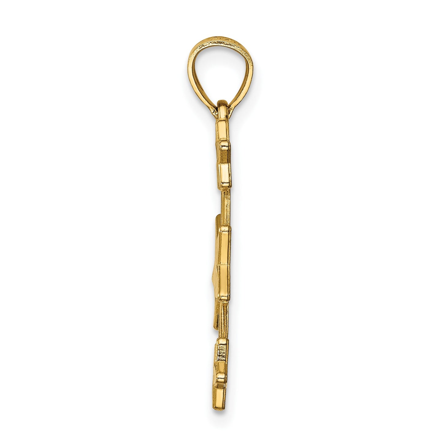 14K Diamond-cut Stars Pendant