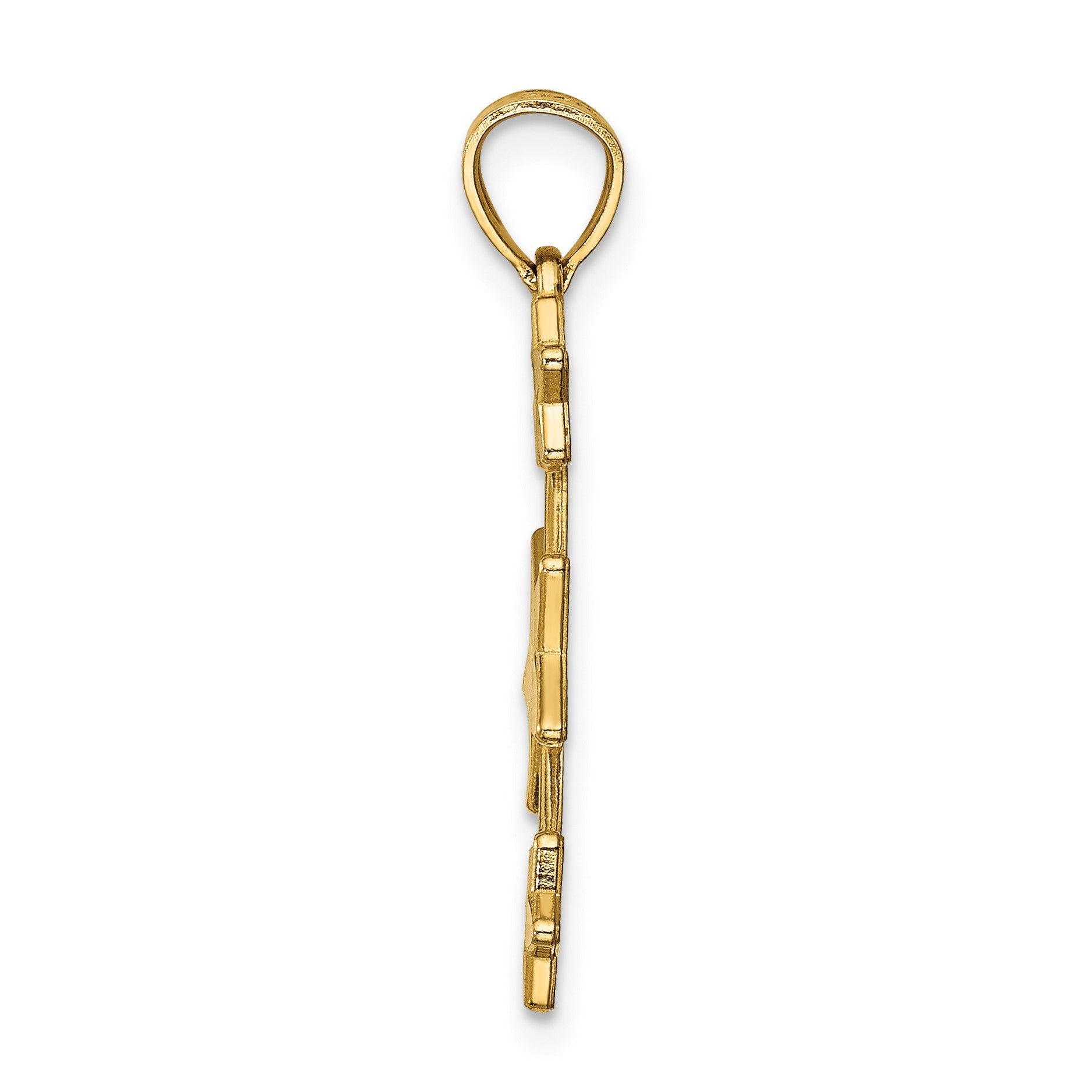 14K Diamond-cut Stars Pendant