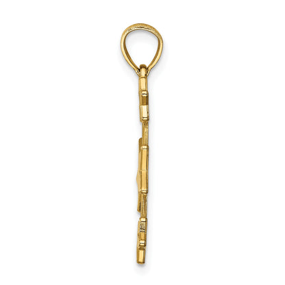 14K Diamond-cut Stars Pendant