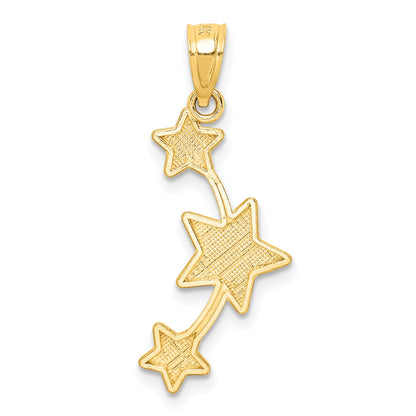 14K Diamond-cut Stars Pendant