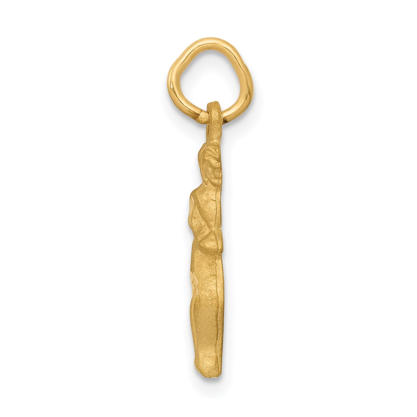 14k Satin Diamond-cut Gemini Zodiac Charm