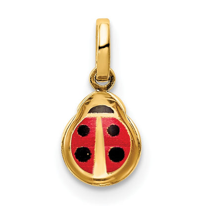 14K Red and Black Enamel Ladybug Charm