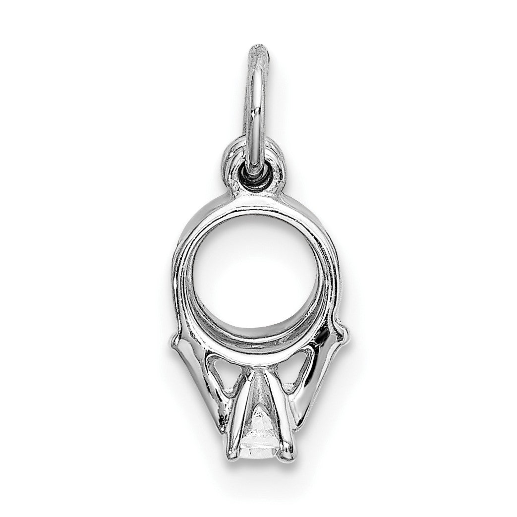 14k White Gold CZ Mini 3-D Wedding Rings Charm