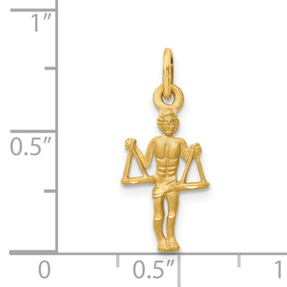 14k Satin Diamond-cut Libra Zodiac Charm
