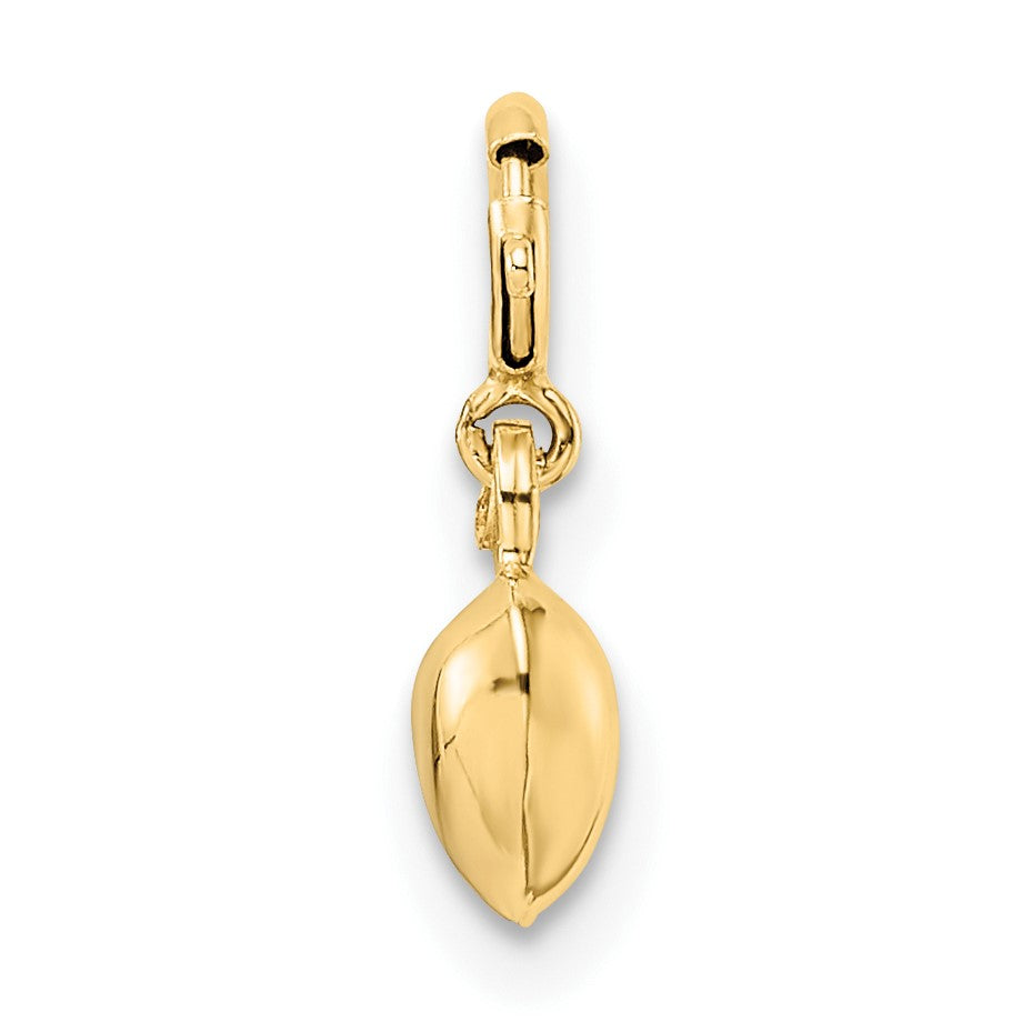 14K Polished 3-D Puffed Heart with Spring Ring Clasp Charm