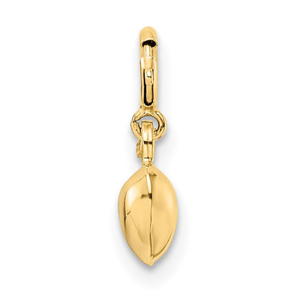 14K Polished 3-D Puffed Heart with Spring Ring Clasp Charm
