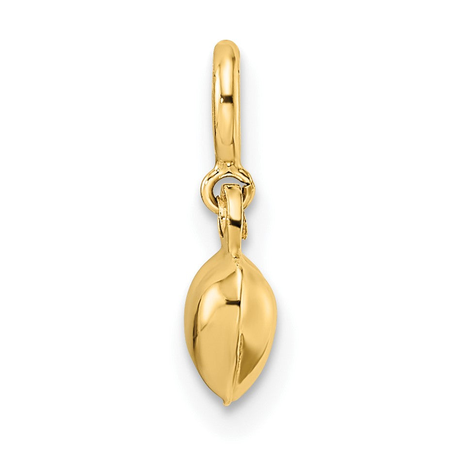 14K Polished 3-D Puffed Heart with Spring Ring Clasp Charm